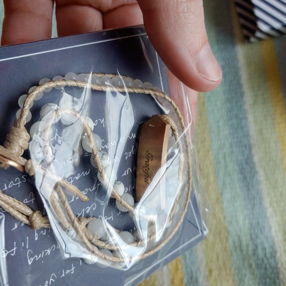 ⭐ KEEP Collective Double Beaded Engraved (Grateful) Bracelet - Picture 2 of 6